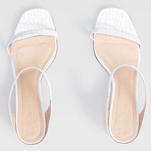 Embossed Leather Marnee Sandals - Worn by Showroom Model - White